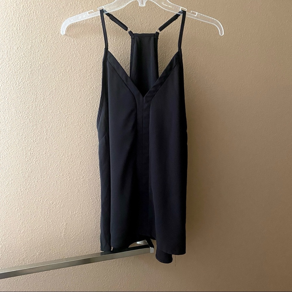 Black Spaghetti Strap V-Neck Tank
